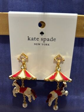 Kate Spade Winter Wonderland Carousel Statement Earrings